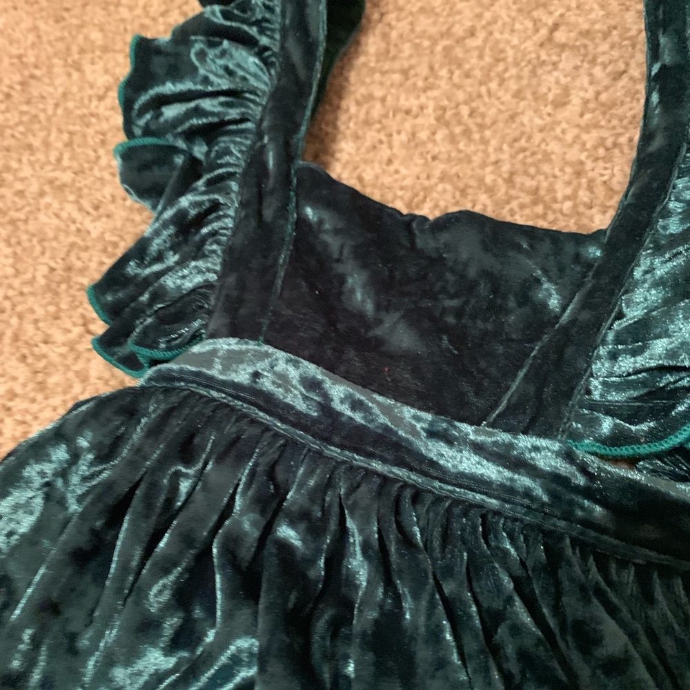 Green velvet holiday dress